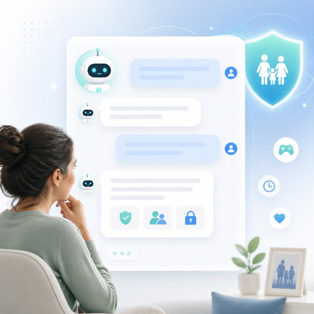 ParentLine AI chat assistant helping a parent with online safety questions